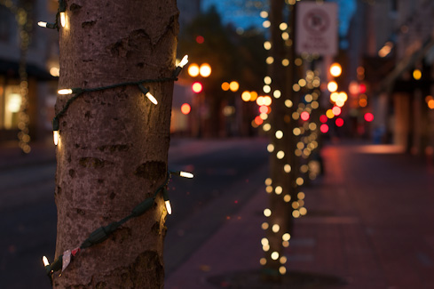 Holiday lighting in Downtown Portland