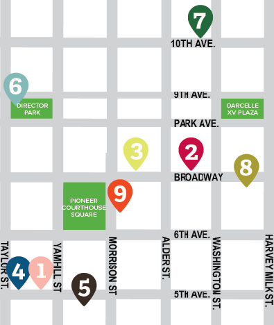 2023 Downtown PDX Pop-Up Shops map