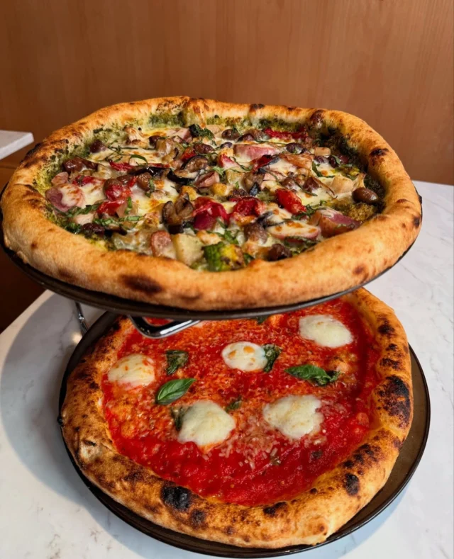 Portland Pizza Week is here and five spots downtown are participating! We’re so hungry and can’t wait to dig in. @muccapizzeria is serving up the “Crostino Romano” (second photo), which includes prosciutto cotto, Fior di latte mozzarella, black olive paté, frisée salad, anchovies, Stracciatella cheese and toasted almonds. Delicious! #DowntownPDX 

📸: @muccapizzeria